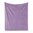 thumbnail image 1 of Geometric Soft Flannel Fleece Throw Blanket, Rhombus Checks Pattern with Rays Design Abstract Ornamental Shapes, Cozy Plush for Indoor and Outdoor Use, 60" x 80", Lavender Purple, by Ambesonne, 1 of 5