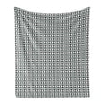 thumbnail image 1 of Geometric Soft Flannel Fleece Throw Blanket, Sketch Look Symmetric Print with Lines Triangles Pattern, Cozy Plush for Indoor and Outdoor Use, 50" x 60", Turquoise Charcoal Grey, by Ambesonne, 1 of 5