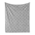 thumbnail image 1 of Geometric Soft Flannel Fleece Throw Blanket, Traditional Oriental Pattern with Classical Curves Illustration, Cozy Plush for Indoor and Outdoor Use, 70" x 90", Grey Beige, by Ambesonne, 1 of 5