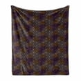 thumbnail image 1 of Geometric Soft Flannel Fleece Throw Blanket, Tribal Inspired Spots Circled with Mini Triangular Motifs, Cozy Plush for Indoor and Outdoor Use, 50" x 70", Blush Fuchsia, by Ambesonne, 1 of 5