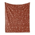 thumbnail image 1 of Geometric Soft Flannel Fleece Throw Blanket, Winter Season Holiday Themed Vibrant Background Snowflakes with Polka Dot, Cozy Plush for Indoor and Outdoor Use, 60" x 80", Ruby White, by Ambesonne, 1 of 5
