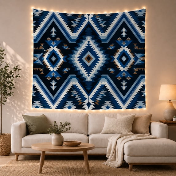 Geometric Southwestern Shades With Around Diamond Middle, Mystical Fantasy for Space Lovers, Aesthetic Wall Decor, Housewarming Gift, Tapestry Wall Hanging for Dorm and Living Room