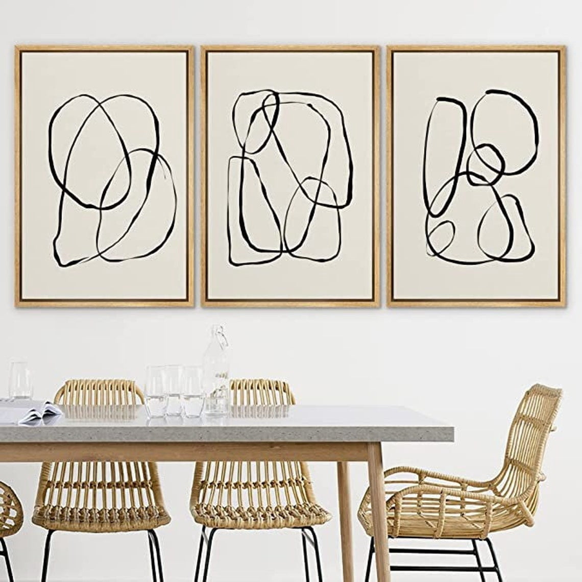 Geometric Spiral Abstract Wall Art Prints Set, Modern Decor - Walmart.com