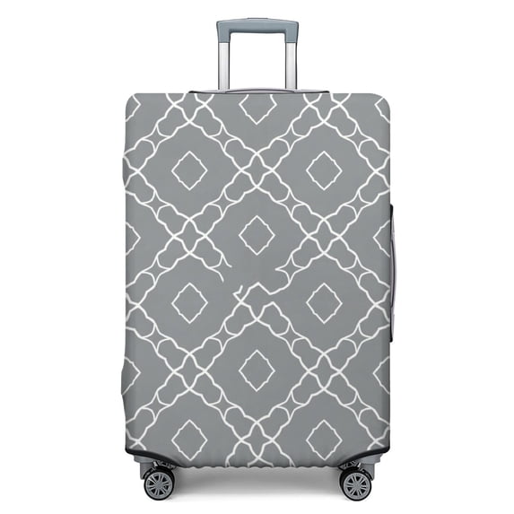 Geometric Square Gray Pattern Luggage Cover,Stretch Suitcase Dust Cover ...