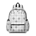 thumbnail image 1 of Geometric Square White Pattern Cute School Backpack with Padded Back and Adjustable Shoulder Straps 13.4"x11"x4.7", 1 of 5