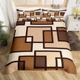 thumbnail image 1 of Geometric Squares Duvet Cover Set Red Beige Circle Bedding Set Modern Simple Style Comforter Cover A, 1 of 5