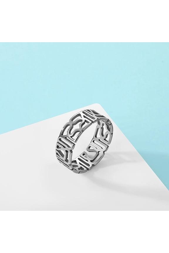 Geometric Stacking Ring Pattern Filigree Style Wedding Band Ring 3d Printed Jewellery