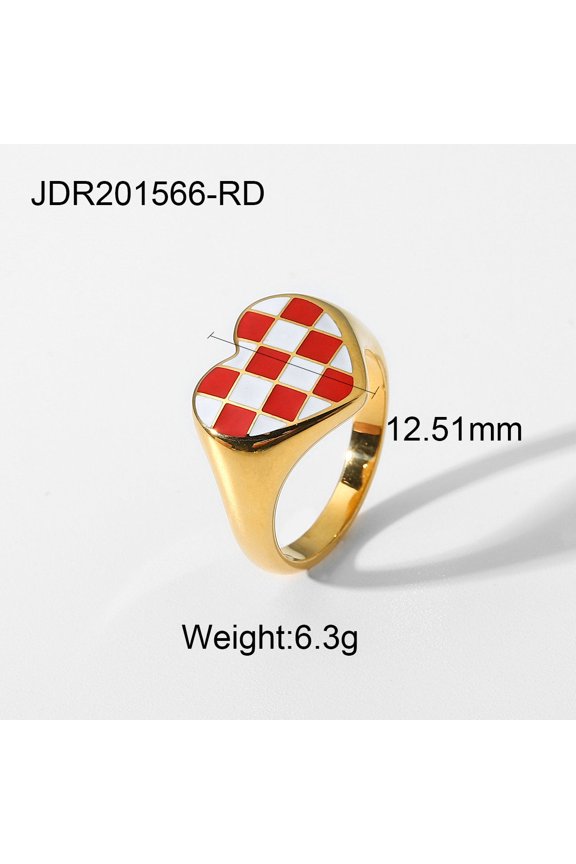 Geometric Stainless Steel Ring for Party Geometric Ring Love Ring Chessboard Ring Plaid Ring Fashion Jewelry Geometric Jewelry
