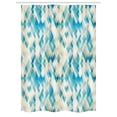 thumbnail image 1 of Geometric Stall Shower Curtain, Blue Themed Hexagonal Shaped Abstract Modern Grunge Art Print, Fabric Bathroom Set with Hooks, 54W X 78L Inches, White Cream Blue and Turquoise, by Ambesonne, 1 of 1