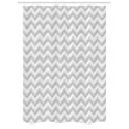 thumbnail image 1 of Geometric Stall Shower Curtain, Simple Zig Zag Chevron Many Angle Pattern Minimalist Abstract Design Print, Fabric Bathroom Set with Hooks, 54W X 78L Inches, Pale Grey White, by Ambesonne, 1 of 1