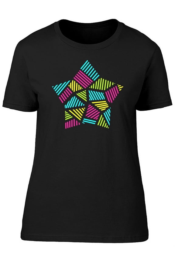 Geometric Star Colors T-Shirt Women -Image by Shutterstock, Female Medium