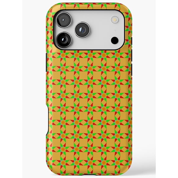 Geometric Star Mosaic Tan, Green, Red and Orange Tough Case for Apple ...