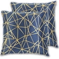 thumbnail image 1 of Geometric Star Pattern 16x16in 2-Piece Cotton Fleece Throw Pillow Covers, Shrink Resistant, Hidden Zip, 1 of 5
