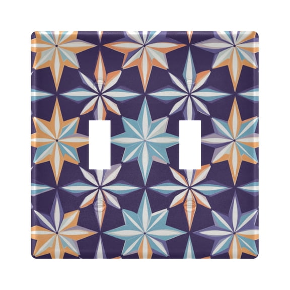 Geometric Stars Decorative Light Switch Plates Switch Cover Decorative Wall Plates Ideal for Living Room Kitchen Bedroom and Study