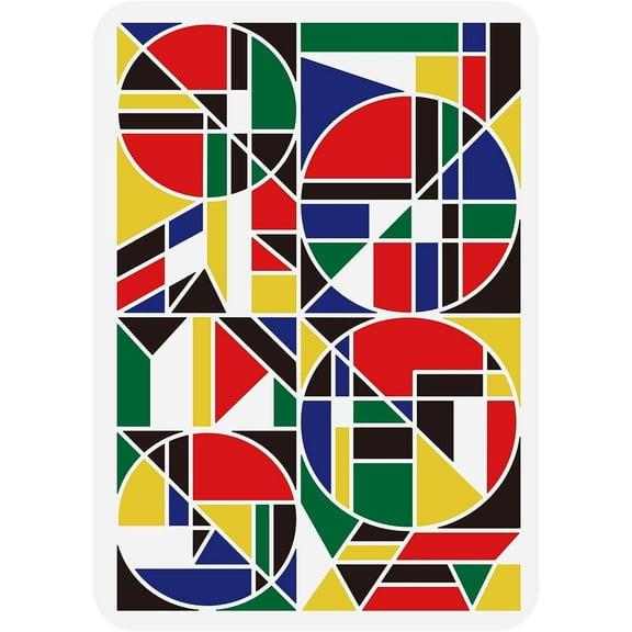 Geometric Stencil - 8.3x11.7 inch Repeating Pattern Plastic Triangle Round Rectangular Stencil