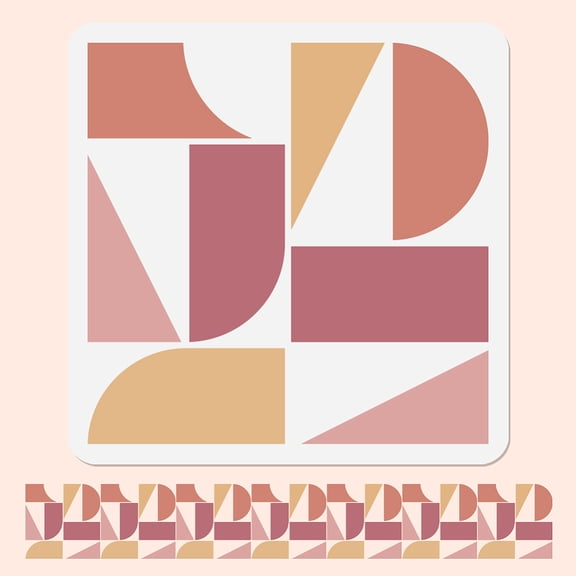 Geometric Stencil Painting 11.8"x11.8" Reusable Splicing Stencil Drawing Template Rectangle Triangle DIY Craft Paint Template