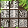 thumbnail image 1 of Geometric Stencil Templates, Pattern Stencils, 16 Pcs Squares Flower Graffiti DIY Art Painting Washable Canvas Paper Craft Projects, 1 of 8