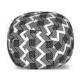 thumbnail image 1 of Geometric Storage Toy Bag Chair, Abstract Contemporary Design with Cage Look Squares and Zigzag Stripes, Stuffed Animal Organizer Washable Bag, Small Size, Charcoal Grey White, by Ambesonne, 1 of 3