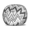 thumbnail image 1 of Geometric Storage Toy Bag Chair, Abstract Geometrical Repeating Zig Zag Chevron V-Shaped Stripes Demonstration, Stuffed Animal Organizer Washable Bag, Small Size, Grey and White, by Ambesonne, 1 of 3