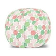 thumbnail image 1 of Geometric Storage Toy Bag Chair, Circles Dashed Stripes Triangles Rounds Zigzags in Christmas Tones, Stuffed Animal Organizer Washable Bag, Small Size, Green White and Dark Pink, by Ambesonne, 1 of 3