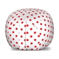thumbnail image 1 of Geometric Storage Toy Bag Chair, Classical Pattern with Country Picnic Theme Retro Style Polka Dot Shapes, Stuffed Animal Organizer Washable Bag, Small Size, White and Vermilion, by Ambesonne, 1 of 3