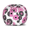 thumbnail image 1 of Geometric Storage Toy Bag Chair, Feminine Floral Pattern Nature Inspired Old Fashioned Blooming Flowers, Stuffed Animal Organizer Washable Bag, Small Size, Hot Pink White Black, by Ambesonne, 1 of 3