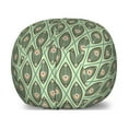 thumbnail image 1 of Geometric Storage Toy Bag Chair, Graphic Peacock Feathers Pattern in Pastel Color Nostalgic Culture, Stuffed Animal Organizer Washable Bag, Large Size, Pistachio Green Tan, by Ambesonne, 1 of 3