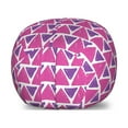 thumbnail image 1 of Geometric Storage Toy Bag Chair, Hand Drawn Sketch Style Triangle Pattern with Brush Marks Abstract Stripes, Stuffed Animal Organizer Washable Bag, Small Size, Purple and Pink, by Ambesonne, 1 of 3