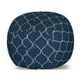 thumbnail image 1 of Geometric Storage Toy Bag Chair, Lattice Pattern with Dots and Curved Lines Abstract Traditional Motifs, Stuffed Animal Organizer Washable Bag, Large Size, Dark Blue Cream, by Ambesonne, 1 of 3