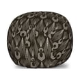 thumbnail image 1 of Geometric Storage Toy Bag Chair, Layout of Modern Shapes and Streaks Abstract Details Retro Touches, Stuffed Animal Organizer Washable Bag, Large Size, Dark Brown and Eggshell, by Ambesonne, 1 of 3