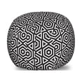 thumbnail image 1 of Geometric Storage Toy Bag Chair, Minimalist Inner Hexagonal Lines with Medieval Baroque Symmetric Effects, Stuffed Animal Organizer Washable Bag, Small Size, Black White, by Ambesonne, 1 of 3