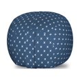 thumbnail image 1 of Geometric Storage Toy Bag Chair, Modern Geometrical Numerous Little Monochromatic X Drawn Patterns, Stuffed Animal Organizer Washable Bag, Large Size, Dark Sky Blue and White, by Ambesonne, 1 of 3
