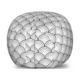 thumbnail image 1 of Geometric Storage Toy Bag Chair, Oriental Moroccan Like Rounds Circles Sea Wave Inspired Art Print, Stuffed Animal Organizer Washable Bag, Small Size, Black and White, by Ambesonne, 1 of 3