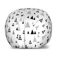 thumbnail image 1 of Geometric Storage Toy Bag Chair, Pattern of Various Triangles Formed in Polka Dots Stripes and Waves, Stuffed Animal Organizer Washable Bag, Small Size, Charcoal Grey and White, by Ambesonne, 1 of 3