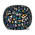 thumbnail image 1 of Geometric Storage Toy Bag Chair, Pop Art Style Circular Half Rounds Ellipse Forms Retro Modern Design, Stuffed Animal Organizer Washable Bag, Large Size, Petrol Blue Black Pink, by Ambesonne, 1 of 3
