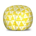 thumbnail image 1 of Geometric Storage Toy Bag Chair, Print of Abstract Concept Dusty Soft Tone Triangles Shapes in Grunge Style, Stuffed Animal Organizer Washable Bag, Large Size, Yellow and White, by Ambesonne, 1 of 3