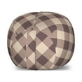 thumbnail image 1 of Geometric Storage Toy Bag Chair, Repeating Pattern with Diagonal Checkered Motif Illustration, Stuffed Animal Organizer Washable Bag, Large Size, Warm Taupe Dark Taupe, by Ambesonne, 1 of 3