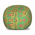 thumbnail image 1 of Geometric Storage Toy Bag Chair, Retro Design of Squares in Nature Tones, Stuffed Animal Organizer Washable Bag, Large Size, Sea Green Orange Purple, by Ambesonne, 1 of 3