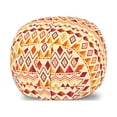 thumbnail image 1 of Geometric Storage Toy Bag Chair, Retro Style Design Repeated Tribal Art Motifs Triangles and Rhombuses, Stuffed Animal Organizer Washable Bag, Small Size, Eggshell Multicolor, by Ambesonne, 1 of 3
