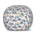 thumbnail image 1 of Geometric Storage Toy Bag Chair, Retro Vintage Avant Garde Polka Dots Around Waving Half Circles with Stripes, Stuffed Animal Organizer Washable Bag, Large Size, Multicolor, by Ambesonne, 1 of 3