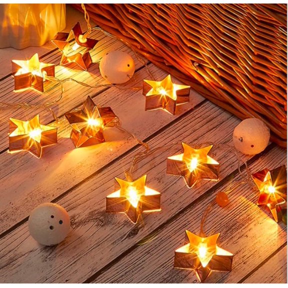 Geometric String Lights, 3M 20LED Metal Fairy String Lights Geometric Metal Fairy Lights Battery Operated Fairy Lights