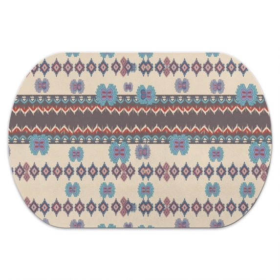 Geometric Stripe Beige Pattern Diatomaceous Earth Bath Mat, Entryway ...