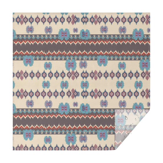 Geometric Stripe Beige Pattern Square Tablecloth, Waterproof Wipeable Spillproof Washable Table Cover for Home Kitchen Party and Daily Decor 42"x42"