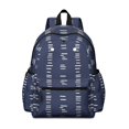 thumbnail image 1 of Geometric Stripe Blue Pattern Cute School Backpack with Padded Back and Adjustable Shoulder Straps 13.4"x11"x4.7", 1 of 5