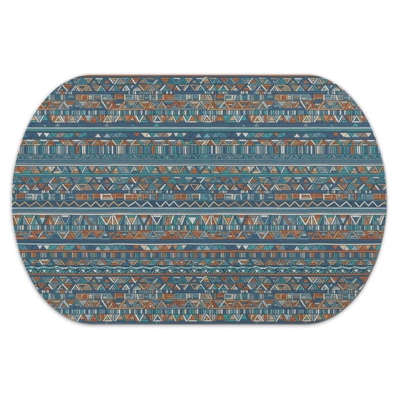 Geometric Stripe Blue Pattern Diatomaceous Earth Bath Mat, Shower Floor ...