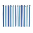 thumbnail image 1 of Geometric Stripe Kitchen Curtains 63 Inch Length, Ombre Farmhouse Blue Vertical Striped Grommet Top Bedroom Living Room Curtains, Light Filtering Cafe Curtain Drapes 2 Panels Set 104''x63'', 1 of 9