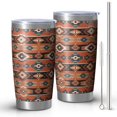 Geometric Stripe Red Pattern Car Tumbler 1 Pack, Vacuum Insulated ...