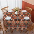 thumbnail image 1 of Geometric Stripe Red Pattern Round Tablecloth 60"x60", Wrinkle Resistant Wipeable Table Cover for Kitchen Dining Room Picnic Patio and Party, 1 of 6