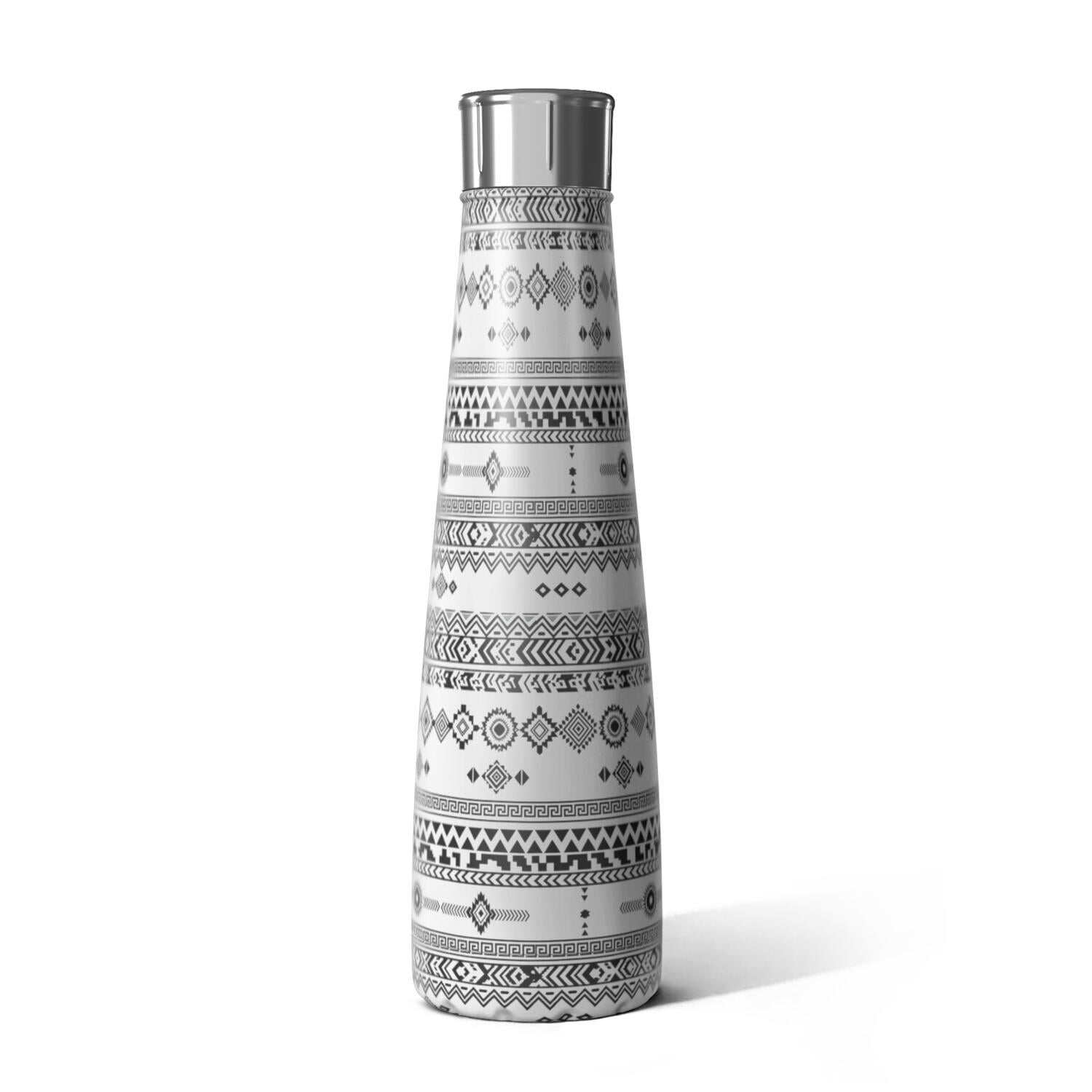 Geometric Stripe White Pattern Cola Shaped Water Bottle 1 Pack, Vacuum ...