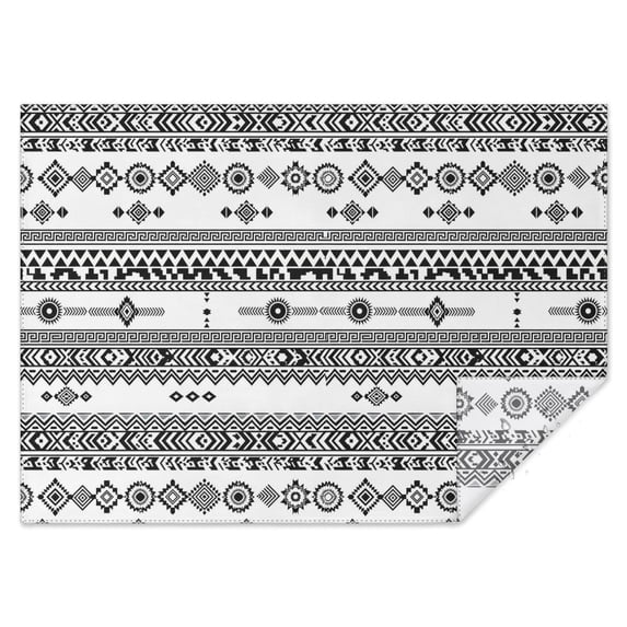 Table Menu App Geometric Stripe White Pattern Waterproof Tablecloth, Rectangular ...